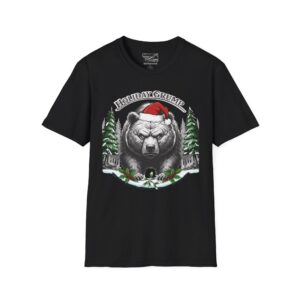 "Holiday Grump" Grizzly Tee - Adult - Unisex - Black, 5XL – Colors: Black, Sizes: 5XL – by Montana Kid