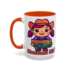 Big Sky Buddy Mug — Two-Tone (15oz, Personalized) - 15oz, Orange – Size: 15oz, Colors: Orange –  by Montana Kid