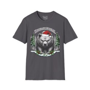 "Holiday Grump" Grizzly Tee - Adult - Unisex - Charcoal, 5XL – Colors: Charcoal, Sizes: 5XL – by Montana Kid