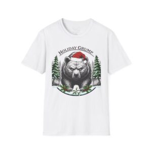 "Holiday Grump" Grizzly Tee - Adult - Unisex - White, 5XL – Colors: White, Sizes: 5XL – by Montana Kid