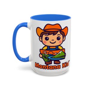 Big Sky Buddy Mug — Two-Tone (15oz, Personalized) - 15oz, Cambridge Blue – Size: 15oz, Colors: Cambridge Blue –  by Montana Kid
