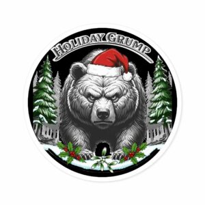 Festive Holiday Grump Vinyl Sticker