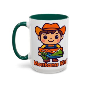 Big Sky Buddy Mug — Two-Tone (15oz, Personalized) - 15oz, Green – Size: 15oz, Colors: Green –  by Montana Kid