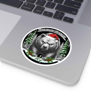 Festive Holiday Grump Vinyl Sticker