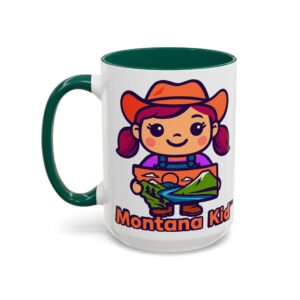 Big Sky Buddy Mug — Two-Tone (15oz, Personalized) - 15oz, Green – Size: 15oz, Colors: Green –  by Montana Kid