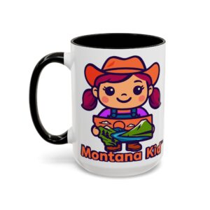 Big Sky Buddy Mug — Two-Tone (15oz, Personalized) - 15oz, Black – Size: 15oz, Colors: Black –  by Montana Kid