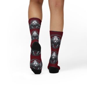Grumpy Grizzly Crew Socks — Adult | Unisex | Maroon –  – Adult by Montana Kid