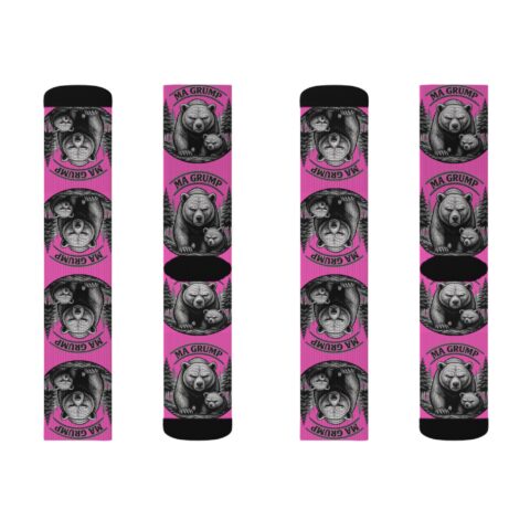 Ma Grump Crew Socks — Adult | Unisex | Fuchsia –  – Adult by Montana Kid