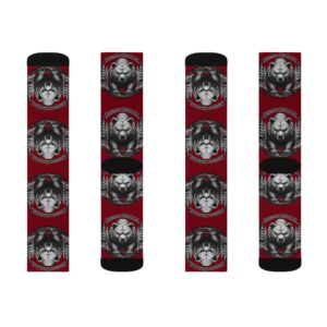 Relentless Grumpy Grizzly Crew Socks — Adult | Unisex | Maroon – – Adult by Montana Kid