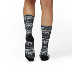 Warning Grumpy Grizzly Crew Socks — Adult | Unisex –  – Adult by Montana Kid