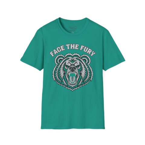 Face the Fury Tee — Adult | Unisex — Jade Dome product mockup by Montana Kid®