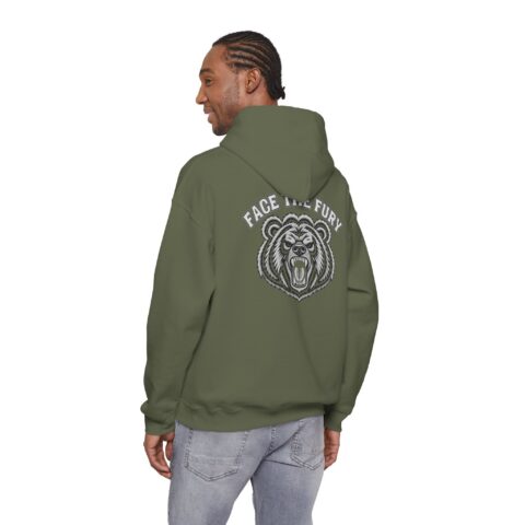Face the Fury Hoodie – grizzly graphic product mockup 4