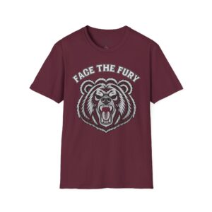 Face the Fury Tee — Adult | Unisex — Maroon product mockup by Montana Kid®