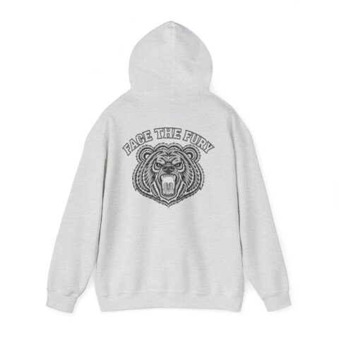 Face the Fury Hoodie in Ash – grizzly graphic mockup