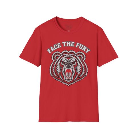 Face the Fury Tee — Adult | Unisex — Red product mockup by Montana Kid®