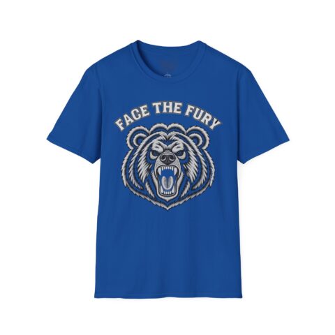 Face the Fury Tee — Adult | Unisex — Royal product mockup by Montana Kid®