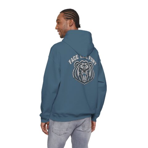 Face the Fury Hoodie – grizzly graphic product mockup 6