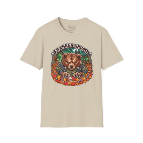 Franken Grump Tee in Sand, laid flat