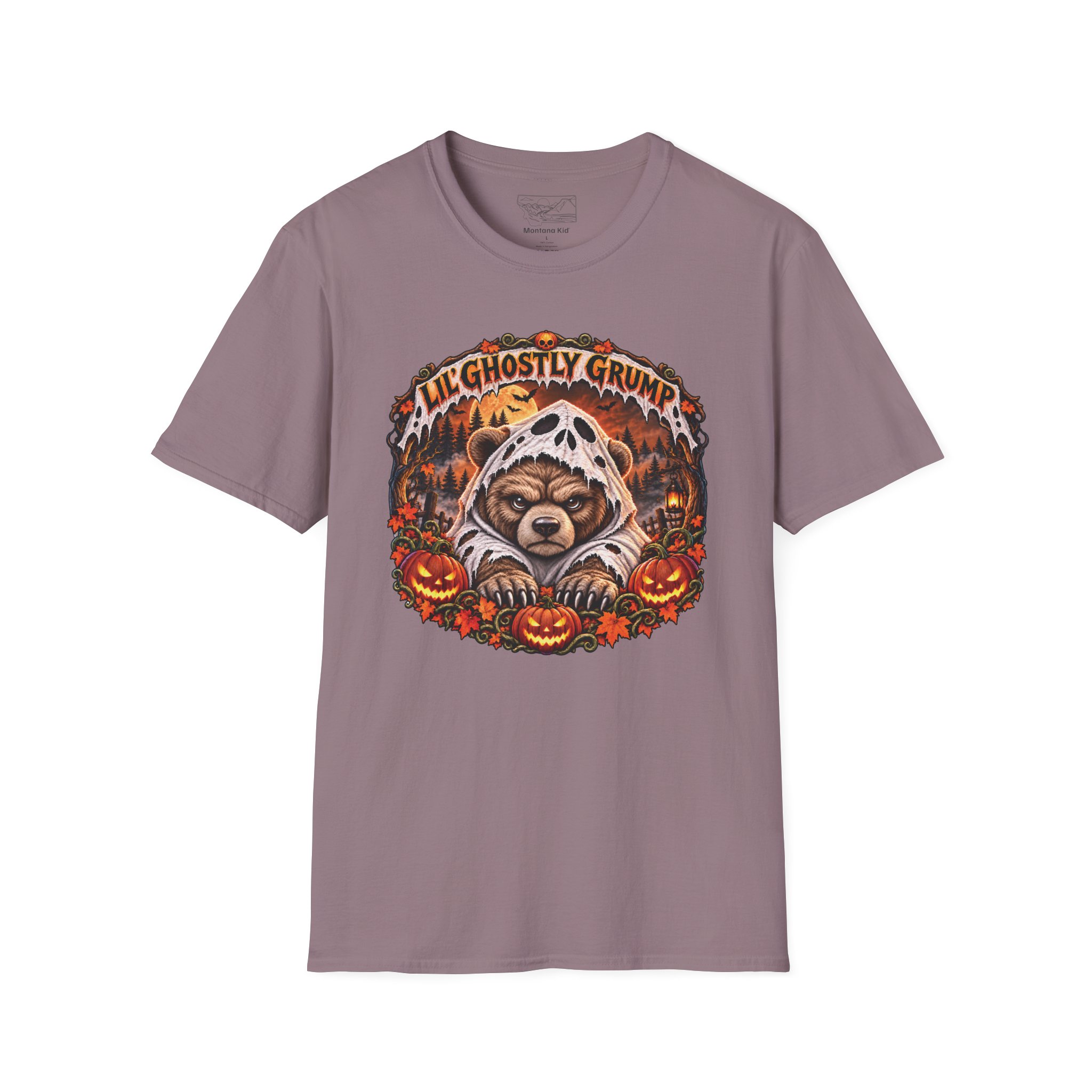 Lil’ Ghostly Grump Tee in Paragon, laid flat