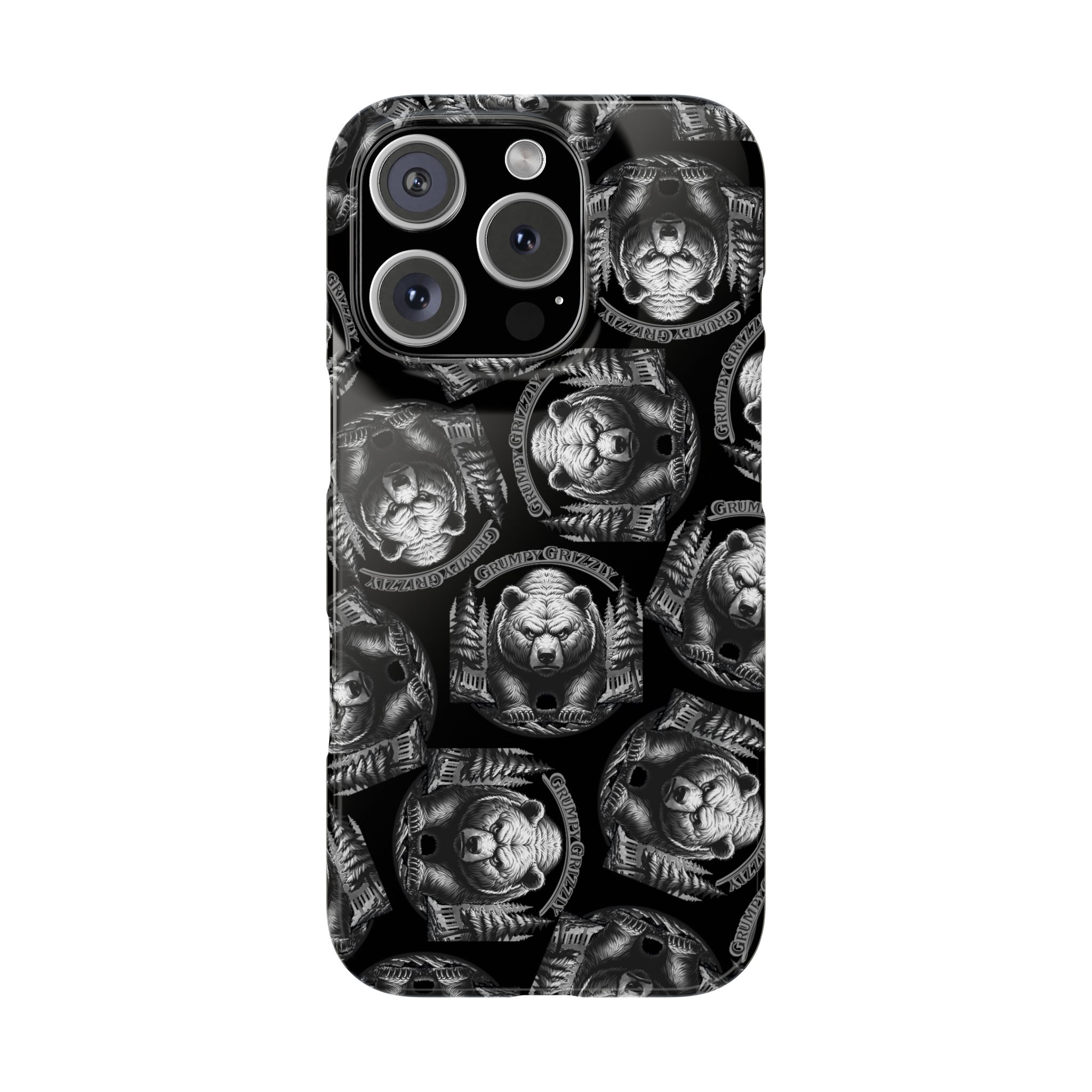 Grumpy Grizzly Snap Case for iPhone 16 Pro, Glossy