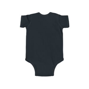 Lil’ Hallows Grump Bodysuit in Black, back, laid flat
