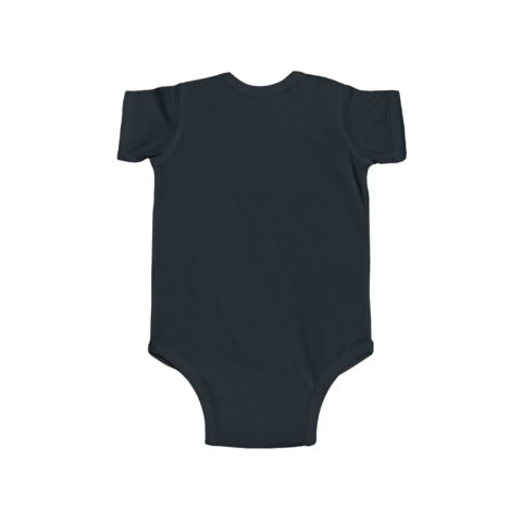 Lil’ Hallows Grump Bodysuit in Black, back, laid flat