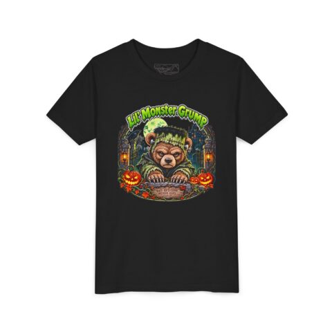 Lil' Monster Grump Tee in Black, laid flat