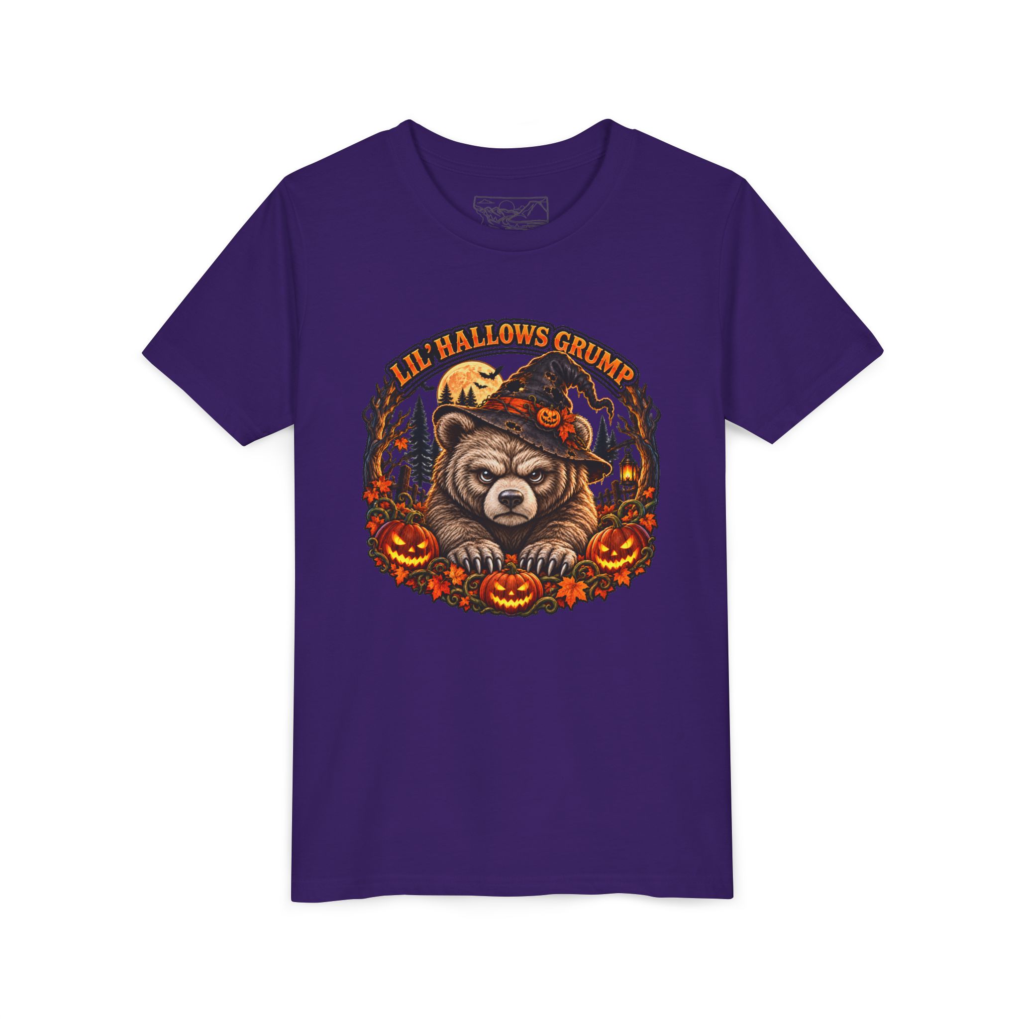 Lil’ Hallows Grump Tee in Team Purple, laid flat