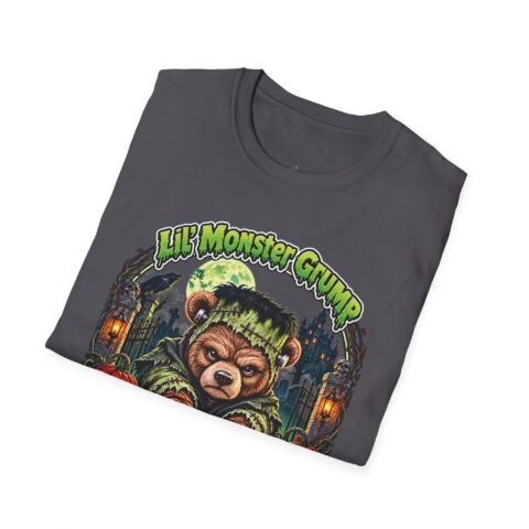 Lil' Monster Grump Tee in Charcoal, folded close-up