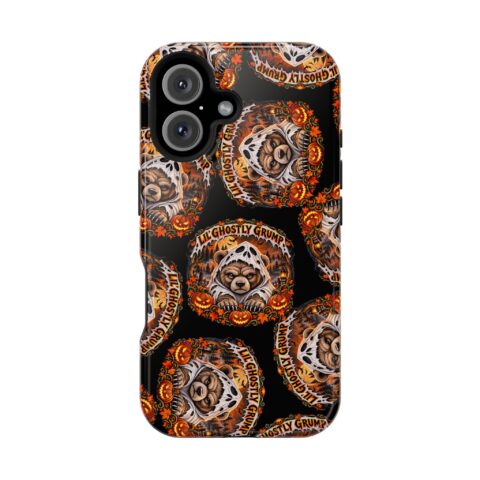Lil' Ghostly Grump Mag Phone Case for iPhone 16, Glossy