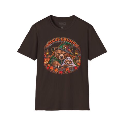 Hocus Grump Tee in Dark Chocolate, laid flat