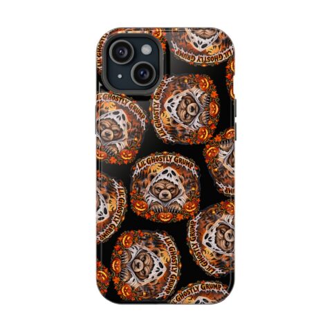 Lil' Ghostly Grump Mag Phone Case for iPhone 15 Plus, Glossy