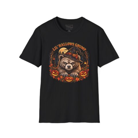 Lil’ Hallows Grump Tee in Black, laid flat