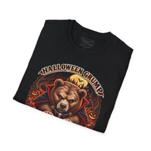 Halloween Grump Tee in Black, folded close-up