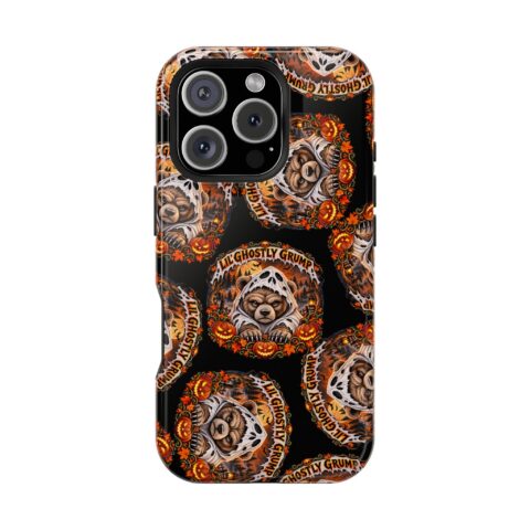 Lil' Ghostly Grump Mag Phone Case for iPhone 16 Pro, Glossy