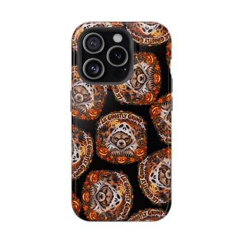Lil' Ghostly Grump Mag Phone Case for iPhone 15 Pro, Glossy