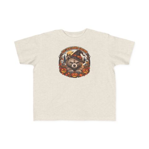 Lil’ Hallows Grump Tee in Natural Heather, laid flat