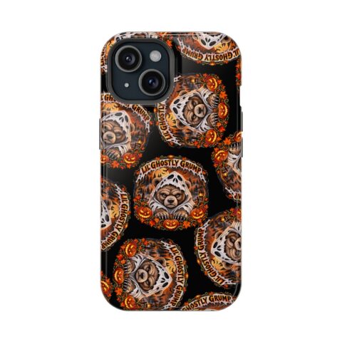 Lil' Ghostly Grump Mag Phone Case for iPhone 15, Glossy