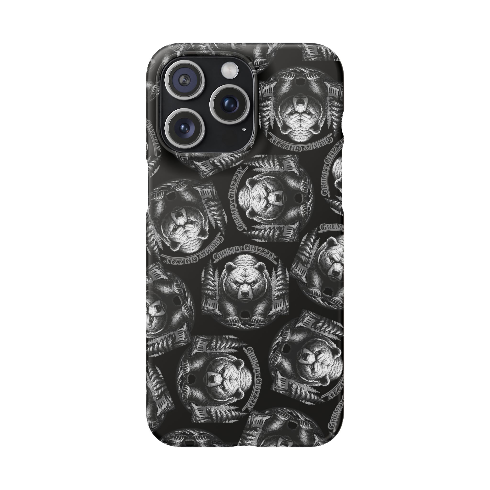 Grumpy Grizzly Snap Case for iPhone 15 Pro Max, Matte
