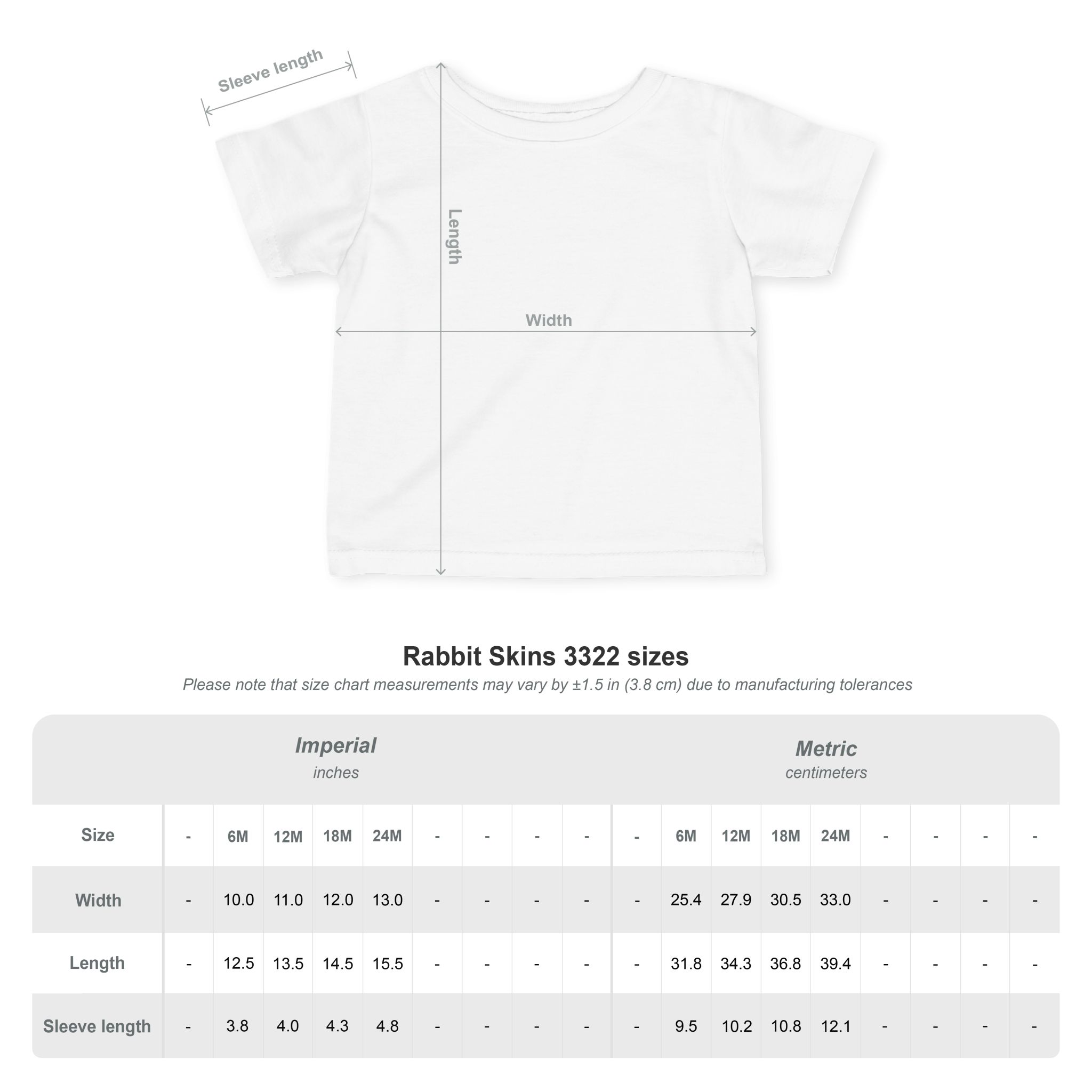 Lil’ Hallows Grump Tee infant size chart