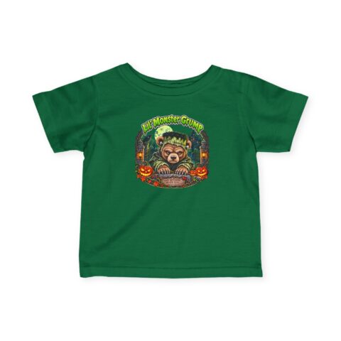 Lil' Monster Grump Tee in Kelly, laid flat