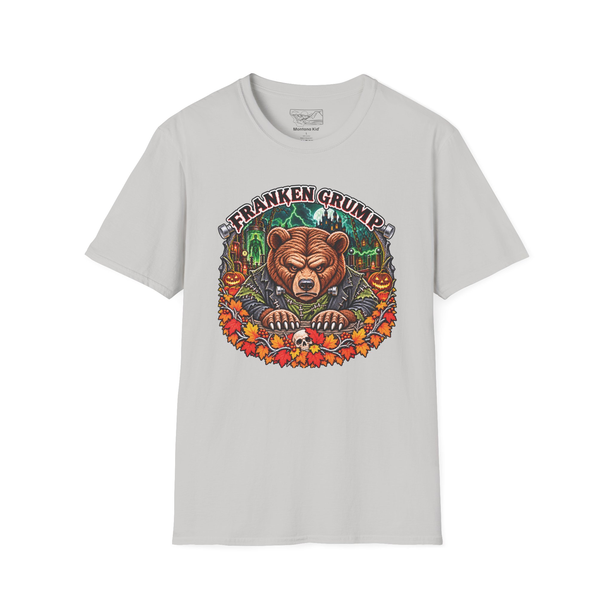 Franken Grump Tee in Ice Grey, laid flat