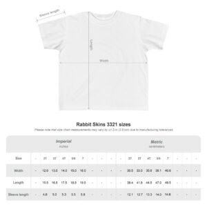 Lil' Monster Grump Tee toddler size chart