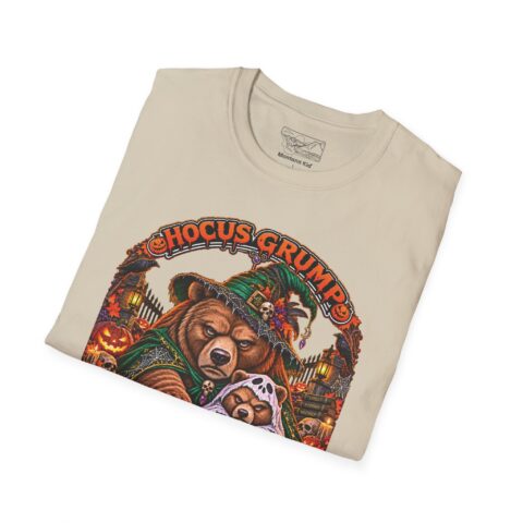 Hocus Grump Tee in Sand, folded close-up