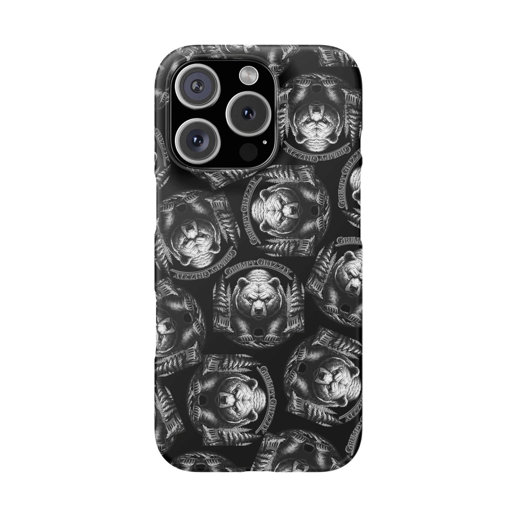 Grumpy Grizzly Snap Case for iPhone 16 Pro, Matte