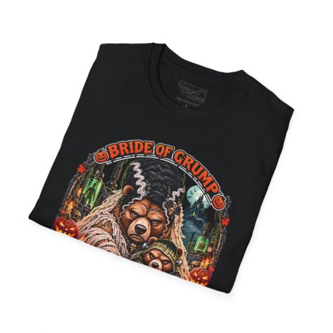 Bride of Grump Tee in Black, folded close-up