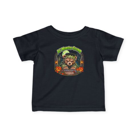 Lil' Monster Grump Tee in Black, laid flat