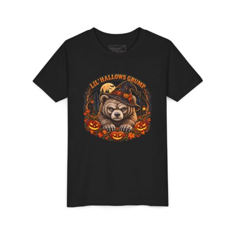 Lil’ Hallows Grump Tee in Black, laid flat
