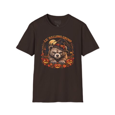 Lil’ Hallows Grump Tee in Dark Chocolate, laid flat