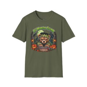 Lil' Monster Grump Tee in Military Green, laid flat